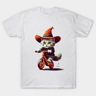 cat riding bicycle T-Shirt